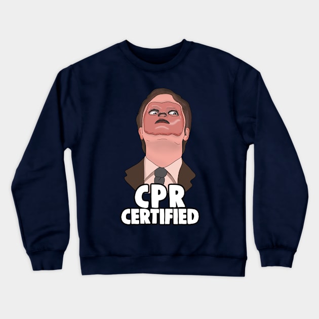 The Office Memes: Dwight CPR Certified Crewneck Sweatshirt by Barnyardy